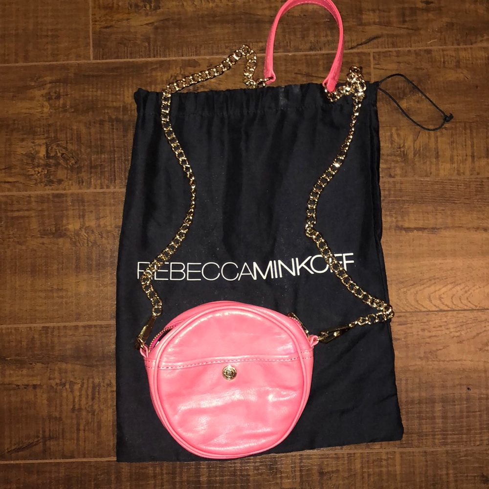 Pink, round Rebecca Minkoff crossbody